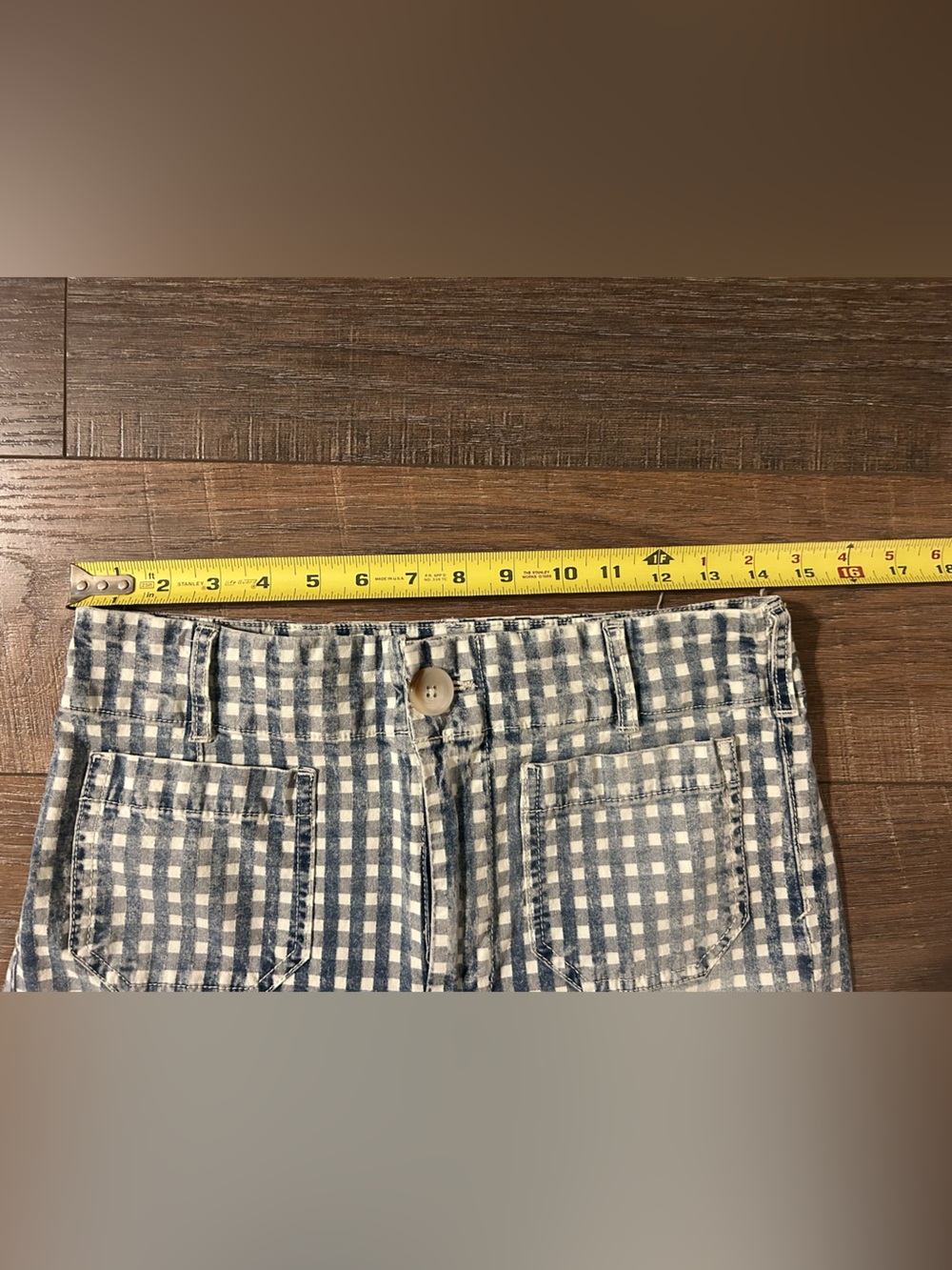 Women’s Pilcro Blue Checked “the Skipper” Wide-Leg Jeans - Picture 4 of 9